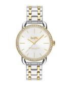 Coach Lex Two Tone Stainless Steel And Crystal Bracelet Watch