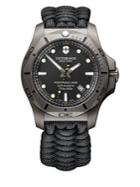 Victorinox Swiss Army I.n.o.x. Professional Diver Sandblasted Titanium Black Camo Paracord Strap Watch