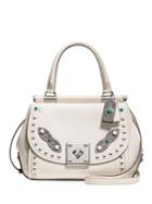 Coach Glovetanned Leather And Snakeskin Top-handle Bag