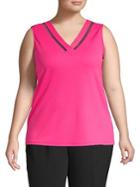 Calvin Klein Plus Trimmed V-neck Top