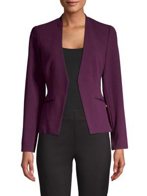 Calvin Klein Petite Scuba Crepe Open Blazer