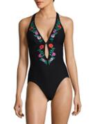 Kate Spade New York One-piece Floral Embroidered Swimsuit