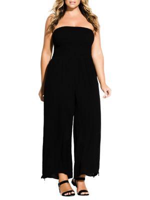 City Chic Plus Smocked Jumpsuit