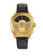Versace Leather And Stainless Steel Watch, Vqu020015
