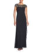 Xscape Scalloped Beaded Gown