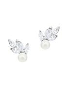Louison Rhodium-plated Swarovski Crystal And Faux Pearl Earrings