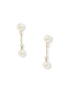 Vince Camuto Faux Pearl Front Back Clip Earrings
