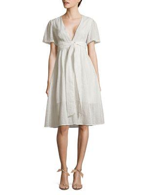 Astr The Label Eyelet Dress With Self-tie Waist