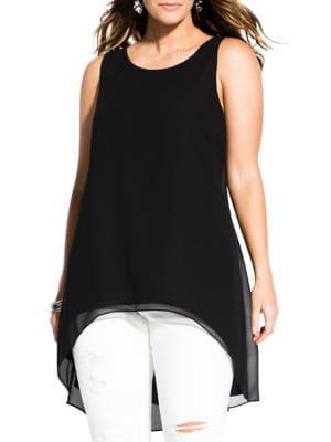 City Chic Plus Sevil Hi-lo Top