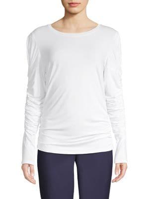 Elie Tahari Ruched Sleeve Top