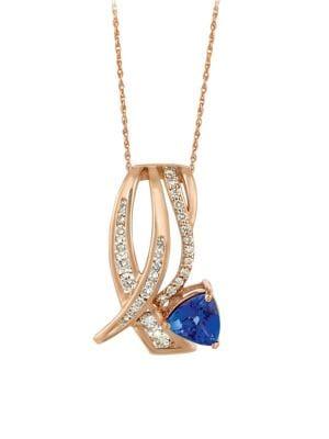 Le Vian Blueberry Tanzanite 14k Rose Gold Pendant Necklace