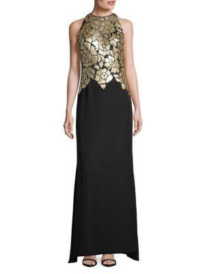Tadashi Shoji Sequined Floor-length Dress