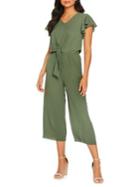 Quiz Ruffle-sleeve Knot-front Jumpsuit