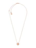 Michael Kors Logo Crystal Pendant Necklace/rose Goldtone