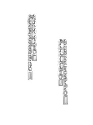 Karl Lagerfeld Liquid Chain Swarovski Crystal Drop Earrings