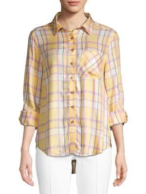 C & C California High-low Plaid Shirt