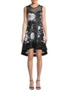 Quiz Floral High-low Illusion Fit-&-flare Dress