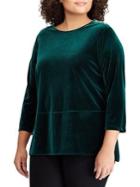 Lauren Ralph Lauren Plus Velvet Three-quarter Sleeve Top