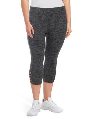 Marc New York Performance Plus Heathered Strappy Crop Leggings