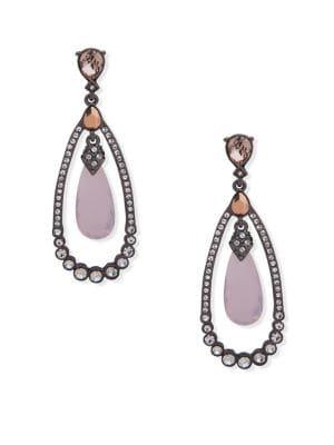 Jenny Packham Multi-colored Crystal And Hematite Orbital Drop Earrings