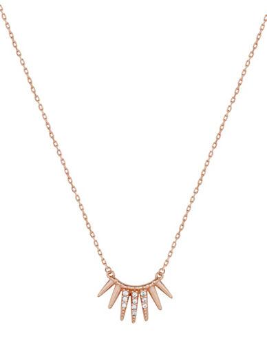 Lucky Brand Delicates Cubic Zirconia And Rose Goldtone Sterling Silver Sunray Necklace