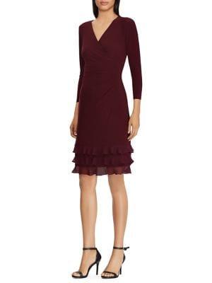 Lauren Ralph Lauren Petite Petite Ruffle-trim Jersey Dress