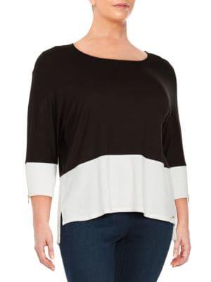 Calvin Klein Plus Plus Colorblocked Dolman Top
