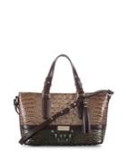 Brahmin Embossed Colorblock Leather Satchel