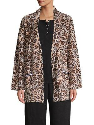Nuit Rouge Open-front Animal-print Cardigan