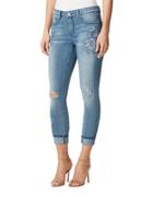 Miraclebody Embroidered Distressed Denim Jeans