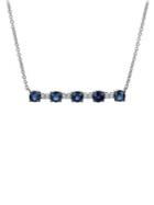 Marco Moore 18k White Gold, Blue Sapphire & Diamond Pendant Necklace