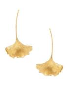 Oscar De La Renta Small Ginkgo Leaf Drop Earrings