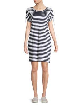 Marc New York Performance Striped Tie Sleeve Shirt Dress