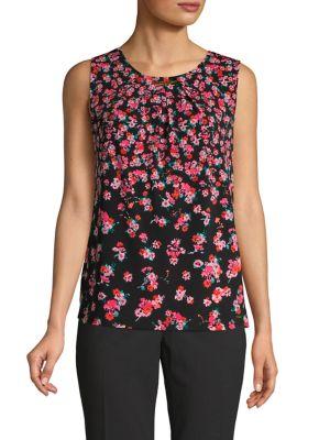 Calvin Klein Pleat Neck Floral Camisole