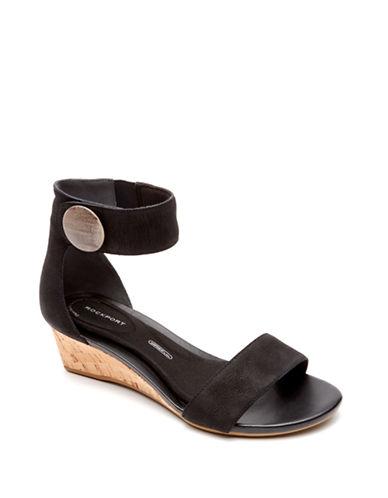 Rockport Leather Ankle Strap Wedges