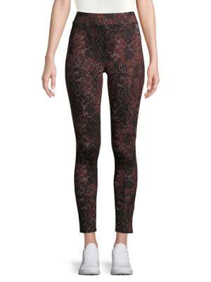 Joan Vass Python-print Leggings