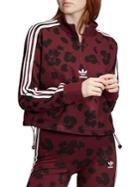Adidas Leopard-print Half-zip Sweatshirt