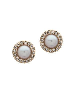 Ivanka Trump Faux Pearl & Crystal Stud Earrings