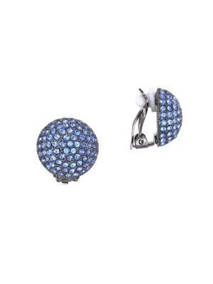 Nina Aliona Sapphire Swarovski Crystal Clip-on Earrings