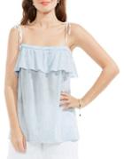 Two By Vince Camuto Cascading Petals Tied Cold Shoulder Blouse