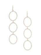 Sole Society Silvertone & Crystal Triple Circle Linear Drop Earrings