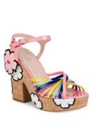 Kate Spade New York Gerry Floral Leather Platform Sandals