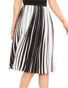 Vince Camuto Linear Accordion Striped Pleated Skirt