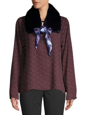 Laundry By Shelli Segal Faux-fur Self-tie Collar