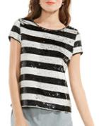 Vince Camuto Sequin Striped Shell Top