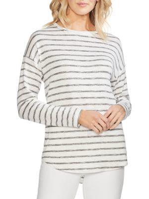 Vince Camuto Daybreak Striped High-low Hem Sweater
