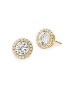 Michael Kors 14k Gold-plated Sterling Silver Cz Halo Studs