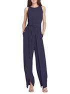 Tahari Arthur S. Levine Sleeveless Split Leg Tie Jumpsuit