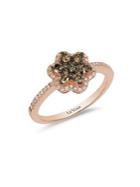Levian 14k Rose Gold And Diamond Flower Ring