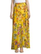 French Connection Floral-print Pleated Tie-front Skirt